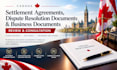 review settlement agreements, dispute resolution documents and business document