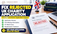 fix your rejected UK charity commission application