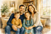 make watercolor family portrait