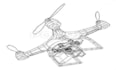 design drone frame cad fpv uav frame prototype 3d  robotics component cad model