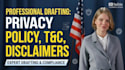 draft privacy policy, terms and conditions, disclaimer pages