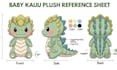 create custom plushie reference sheet for stuffed animal character ych