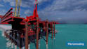 create 3d construction animation offshore piling and engineering visualization