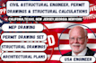 usa civil structural engineering, permit drawings and structural calculations