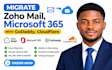 migrate zoho mail, microsoft 365 with godaddy, cloud fare