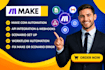 automate CRM with make com, ai, API, make com, integromat, fix make automaton