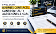 draft business contracts, confidentiality agreements and ndas