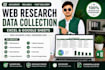 do web research, web search and data collection