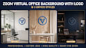 design zoom virtual office background with your logo