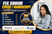 fix KDP errors, resize book cover and format manuscript for publishing
