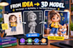design cute 3d character models, animals, chibi and cartoon style