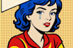 draw a retro pop art roy lichtenstein style