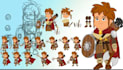 create 2d game character design, animation and game assets