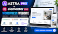 astra pro elementor pro wordpress website design and customization