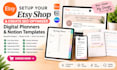 create etsy digital planners, notion templates and printable products