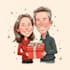 create a custom cartoon caricature holiday card