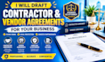 draft contractor and vendor agreements for your business