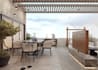 visualize penthouse rooftop landscape space, patio, terrace render,optimize pool
