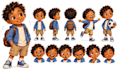 design cute childrens book characters with pose and expression sheets