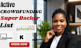 build a targeted crowdfunding campaign backer research list