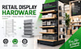 retail display hardware, 3d cad design, product modeling and prototype design
