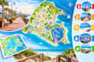 design waterfront map, boardwalk map, beach guide and coastal location map