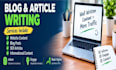 write SEO optimized articles and blog posts