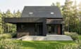 cgi 3d standalone building,external brick facade,panel roofing,midrise design