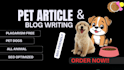write SEO pet care articles and pet blog posts