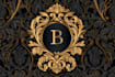 design a monogram logo with a seamless luxury pattern unique