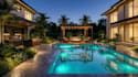 create backyard landscape garden patio pool design and 3d rendering