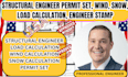 structural engineer permit set, wind, snow, load calculation, engineer stamp
