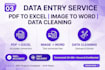 do data entry, excel, copy paste, typing, pdf to excel fast