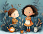 create amazing children book illustrations no ia