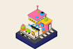 do isometric pixel art tileset pixel art environment isometric illustration