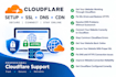 setup cloudflare, SSL, dns and fix cloudflare errors