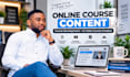 create online course content, course development and ai video course