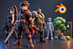 design 3d character models game characters and low poly game assets with blender