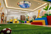 create 3d design for indoor and outdoor children  playground, 2d plan, rendering