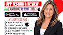 page user testing app website review test andriod IOS app install game testing