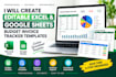create editable excel google sheets budget invoice expense tracker templates