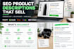 write SEO product descriptions that sell