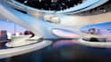 do 3d tv studio setup interior design for news broadcast, podcast, shows design