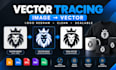 vector tracing, convert image to vector, redraw logo design fast