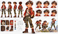 design professional character concept art, expression sheet and turnaround