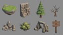 low poly 3d game assets props environment object weapons buildings terrain model