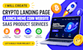 create crypto landing page launch meme coin website saas product services