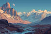 draw watercolor landscape and nature illustrations