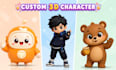 create cute 3d character, mascot and cartoon models for animation