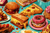 draw food pop art illustrations